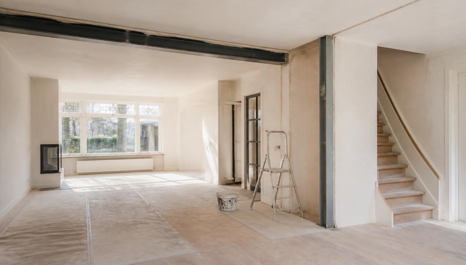 Sfeerimpressie van een verbouwing in uitvoering